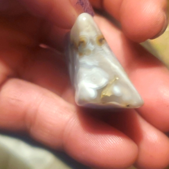 8th vein beautiful semi transparent Ocean Jasper Tumble with orbs. - Picture 6 of 12